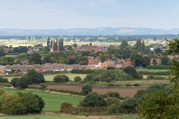 View across fields from Brayton Barff