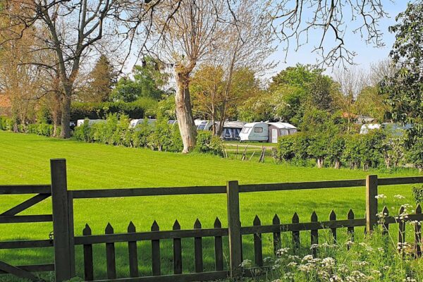 The caravan field at The Castle Inn in Cawood The caravan field at The Castle Inn in Cawood